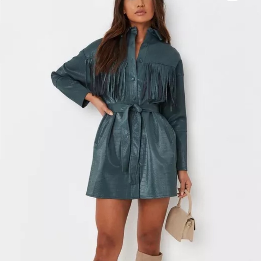 Faux leather dress